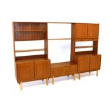 Scandinavian vintage bookcase in teak and beech from Brantorps 1960s Sweden