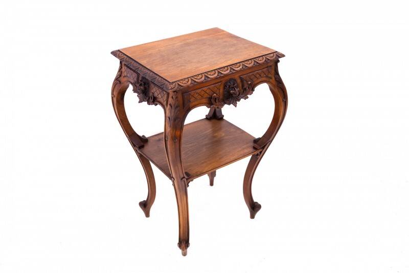 Small table with delicate carving, France, circa 1890.