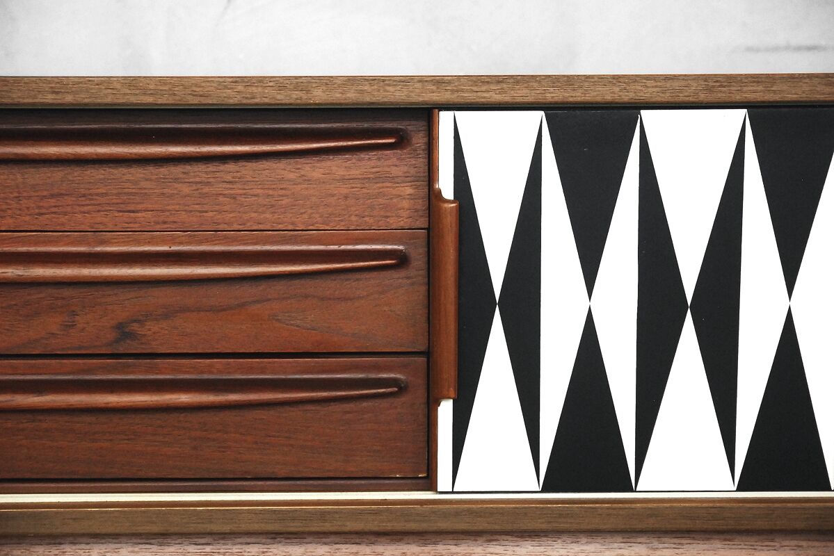 Norwegian teak vintage sideboard with pattern 1960 s