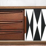 Norwegian teak vintage sideboard with pattern 1960 s