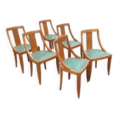 Suite of 6 Art Deco gondola chairs 1930