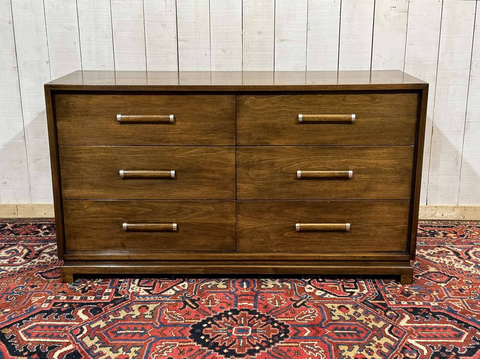 Art Deco style commode from the 1950s in walnut and oak - American manufacturer