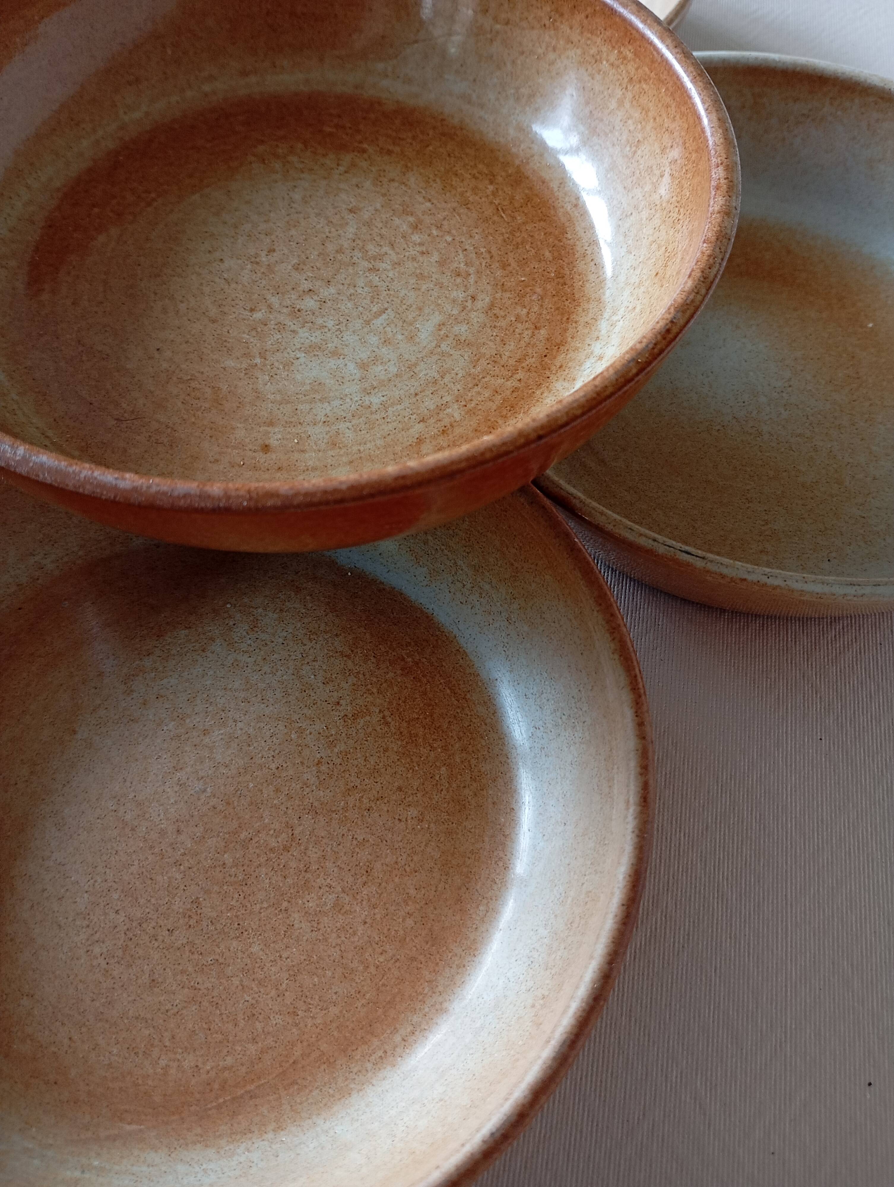 4 Montgolfier stoneware calotte plates