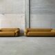 Canapé bouclé jaune Sesann par Gianfranco Frattini pour Cassina, set de 2