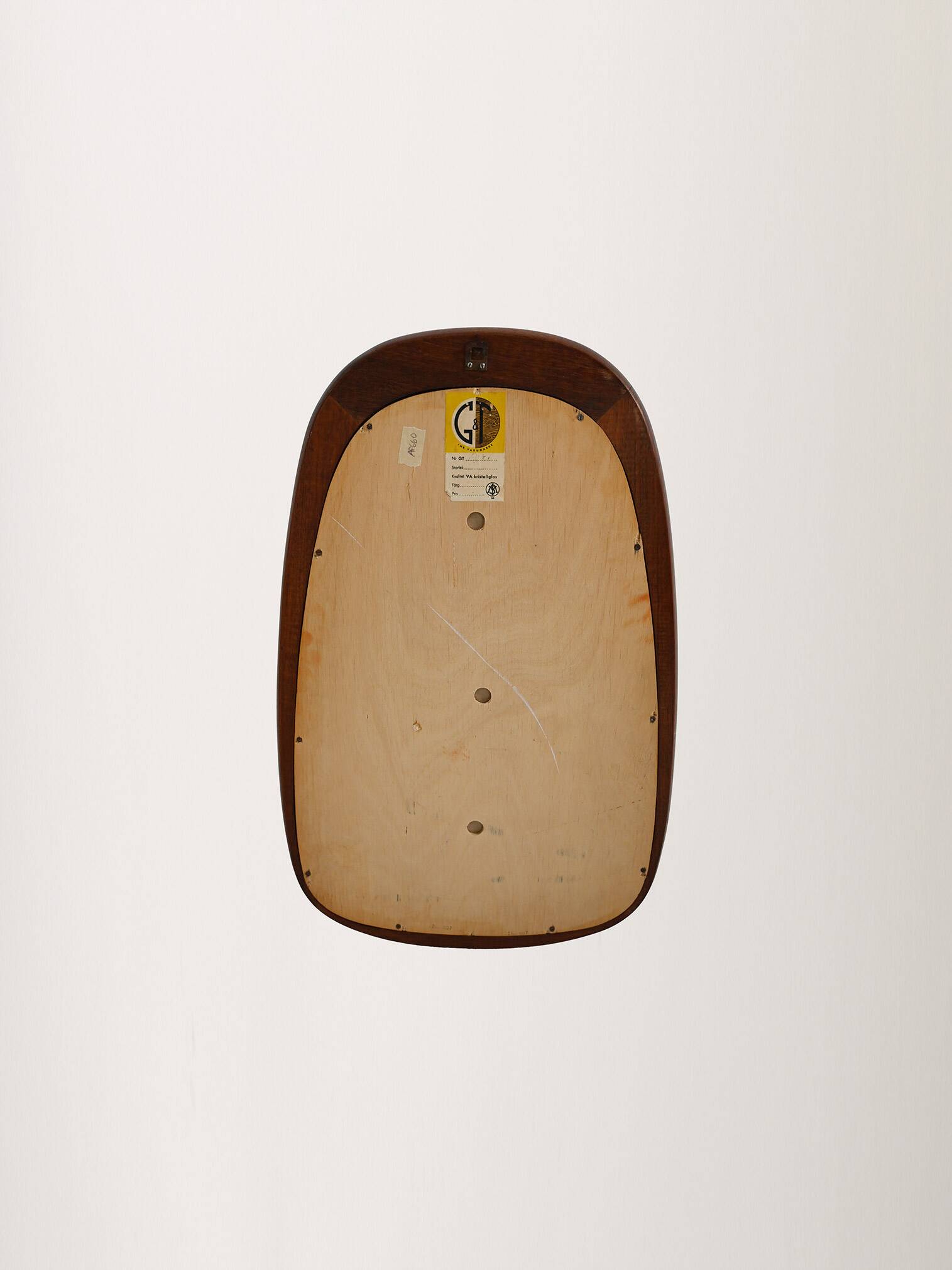 Swedish G&T oval mirror in teak