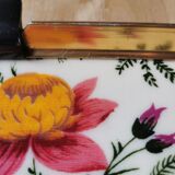 Vintage gold metal flowers tray