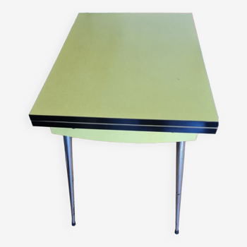 Table vintage en formica jaune