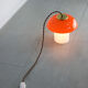 Mid-century orange glass & brass mushroom lamp