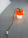 Lampe en verre orange et champignon en laiton du milieu du siècle