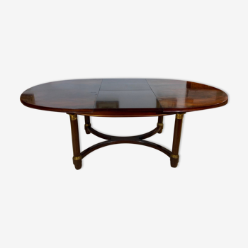 Mahogany empire table, integrated extensions