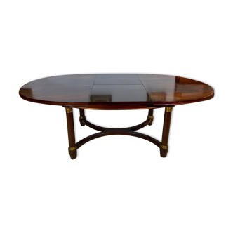 Mahogany empire table, integrated extensions