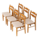 Ensemble de 6 chaises brutalistes en chêne par Henning Kjaernulf