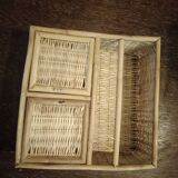 Rattan wall shelf