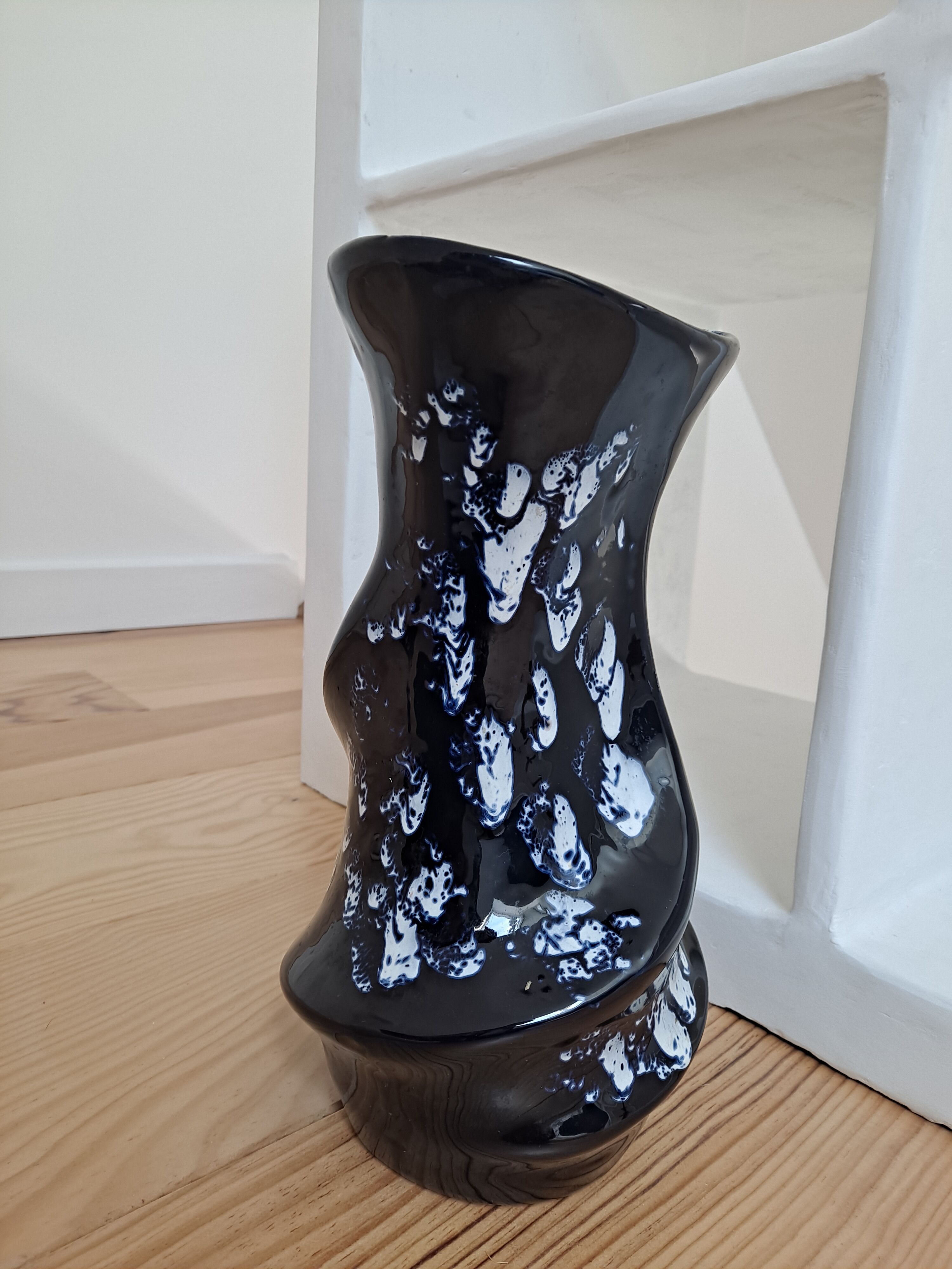 Blue freeform Vallauris vase