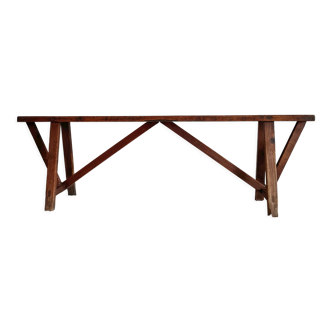 Old wooden country farm bench