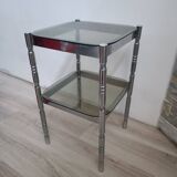 Chrome and smoked glass side table, 1970s