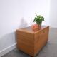 Vintage teak Danish chest with a lid on wheels, toy chest.