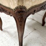 Louis XV style stool in solid walnut, 20th century
