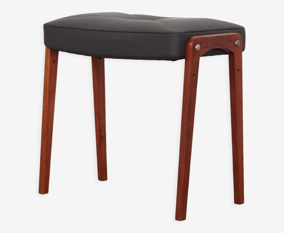 Tabouret en teck, design danois, années 1970, production: Danemark