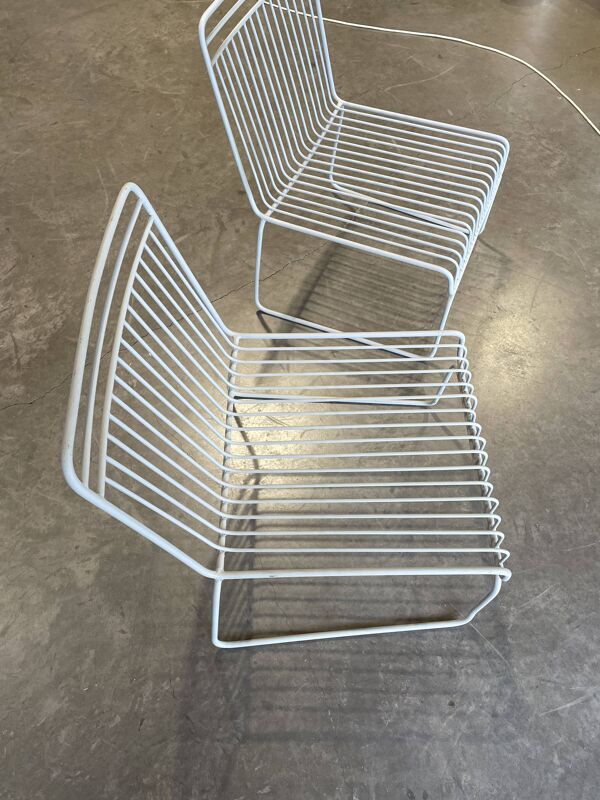 Lot chaises en fer forgé artisanal
