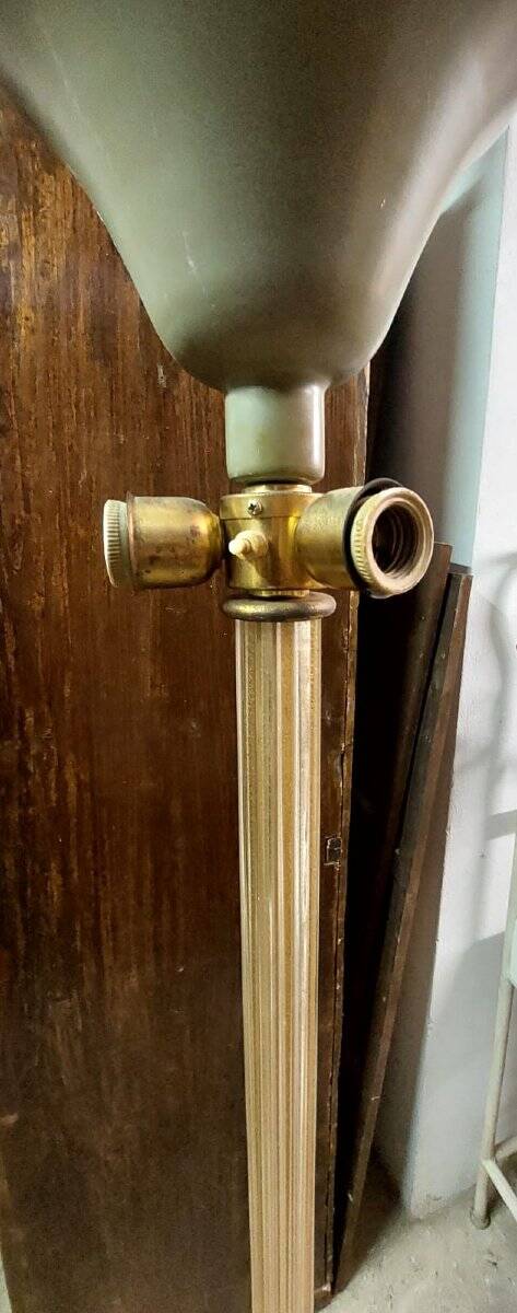 Barovier & Toso tripod floor lamp in gilded Murano glass 1930/40