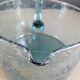 Large 2L pitcher in blue bubble glass
