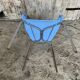 ACTA JIM Chair Design Chrome Metal + Vintage Light Blue Plastic Shell