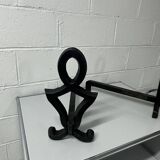 Pair of cast iron andirons