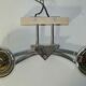 Pair of 60s wall lights in metal and opaline