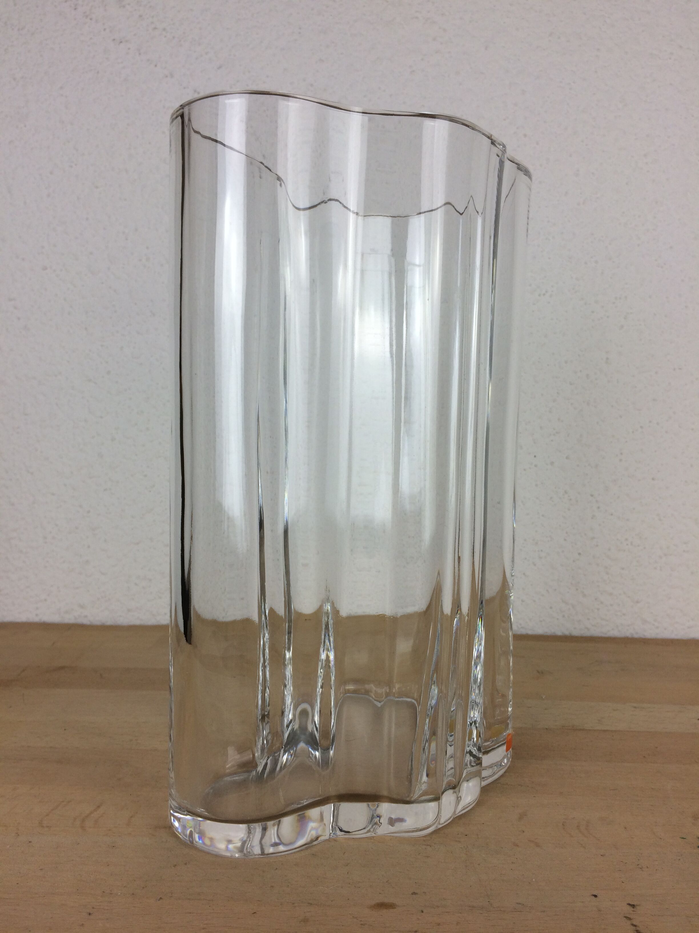 Vase Orrefors in crystal 27 cm, Scandinavian