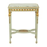 Console d'appoint ancienne en marbre vert doré d'époque Louis XVI