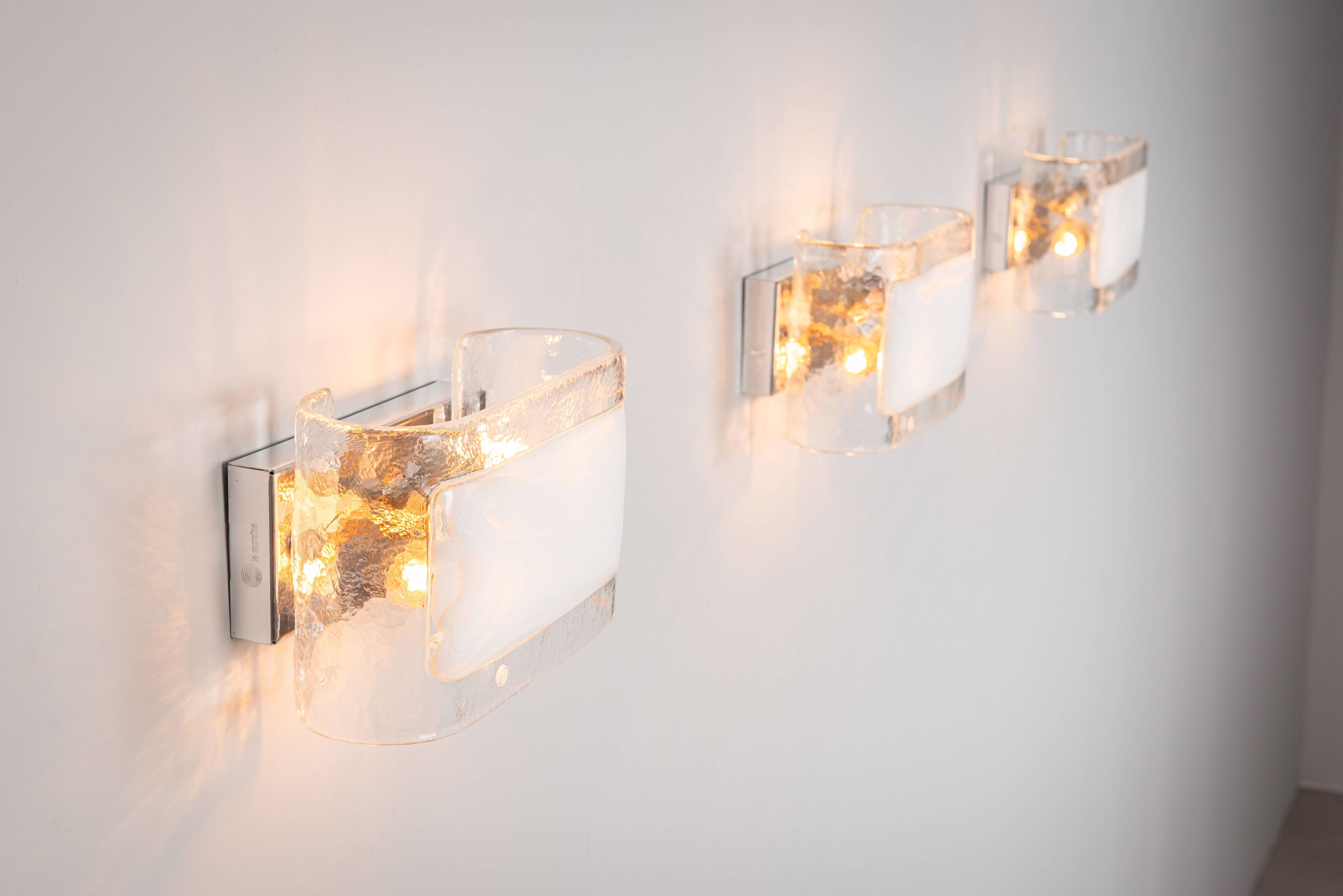 Set of three La Murrina wall lamps in Murano glass