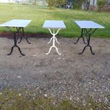 3 Cast Iron and Wood Bistro Tables