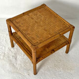 Side table in vintage rattan 70's