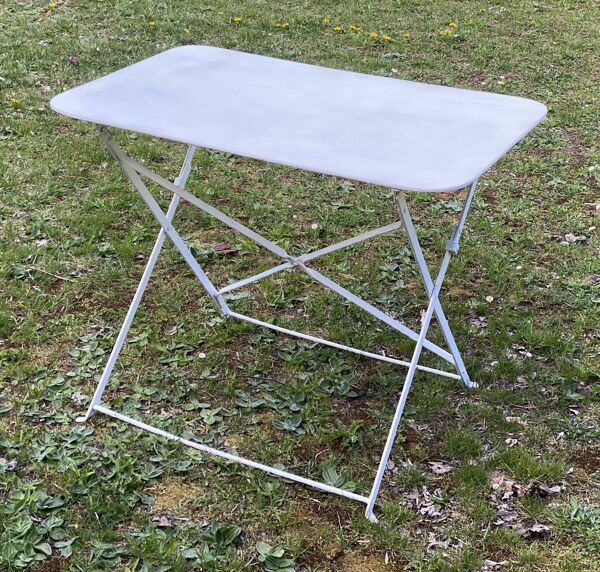 Table de jardin pliante fer forgé vintage 1950