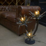 Bronze lamp with 3 Flowers 1960