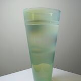 Blown opaline glass vase, Kosta Boda style, vintage Scandinavian design.