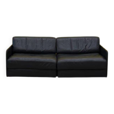 De Sede DS-76 Modular 2-Seater Sofa / Sofa Bed – Black Leather (1970s)