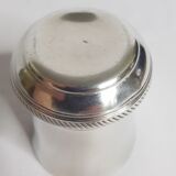 Old silver metal timbale with punch