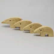 Rare set of 4 mid-century travertine anteater sculptures by Enzo Mari for F.lli Mannelli, 1970s