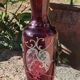 Old engraved red crystal vase