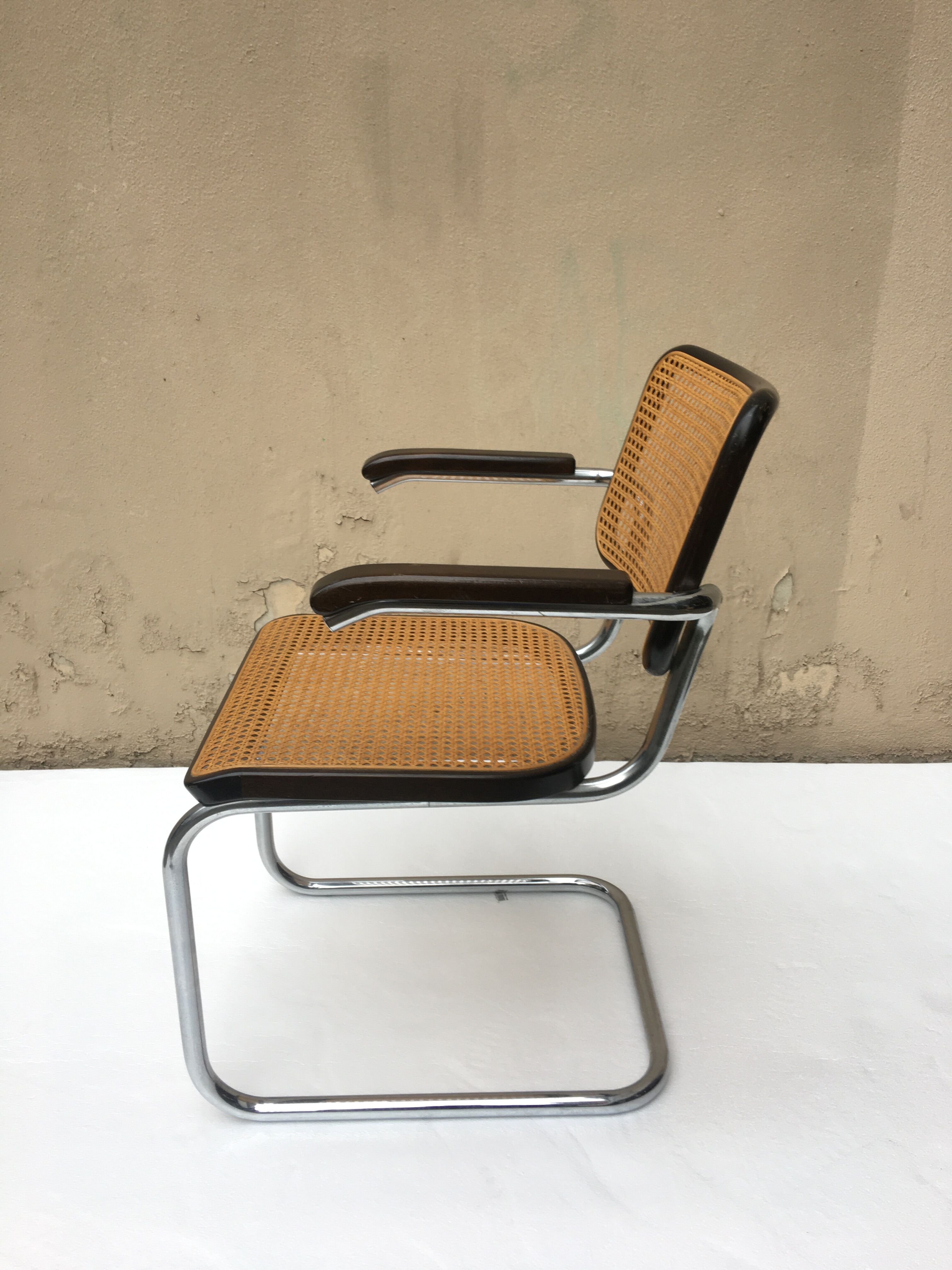 Marcel Breuer's walnut S64 armchair for Thonet