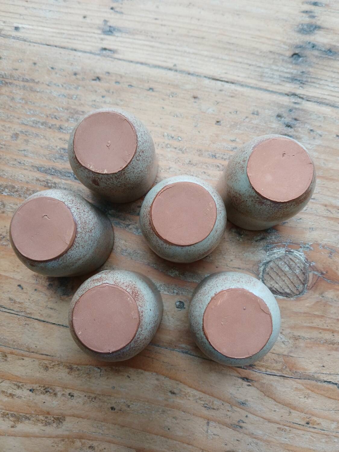 Set of 6 stoneware egg cups