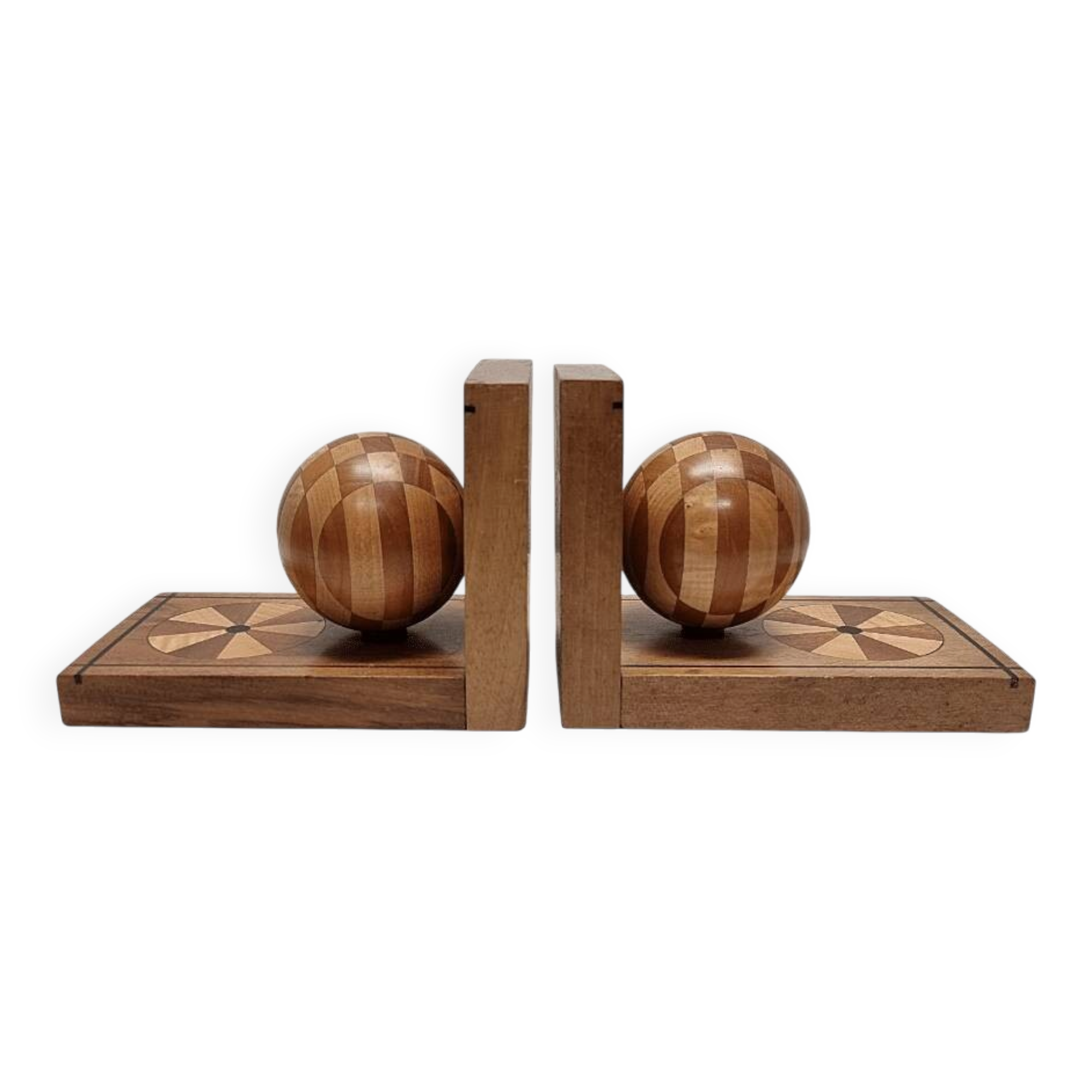 Art Deco Style Wooden Bookends, 1960s