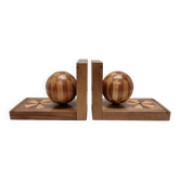 Art Deco Style Wooden Bookends, 1960s