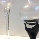 Duo Oil Lamps Nightlight or Soliflores Blown Glass Murano Work Style