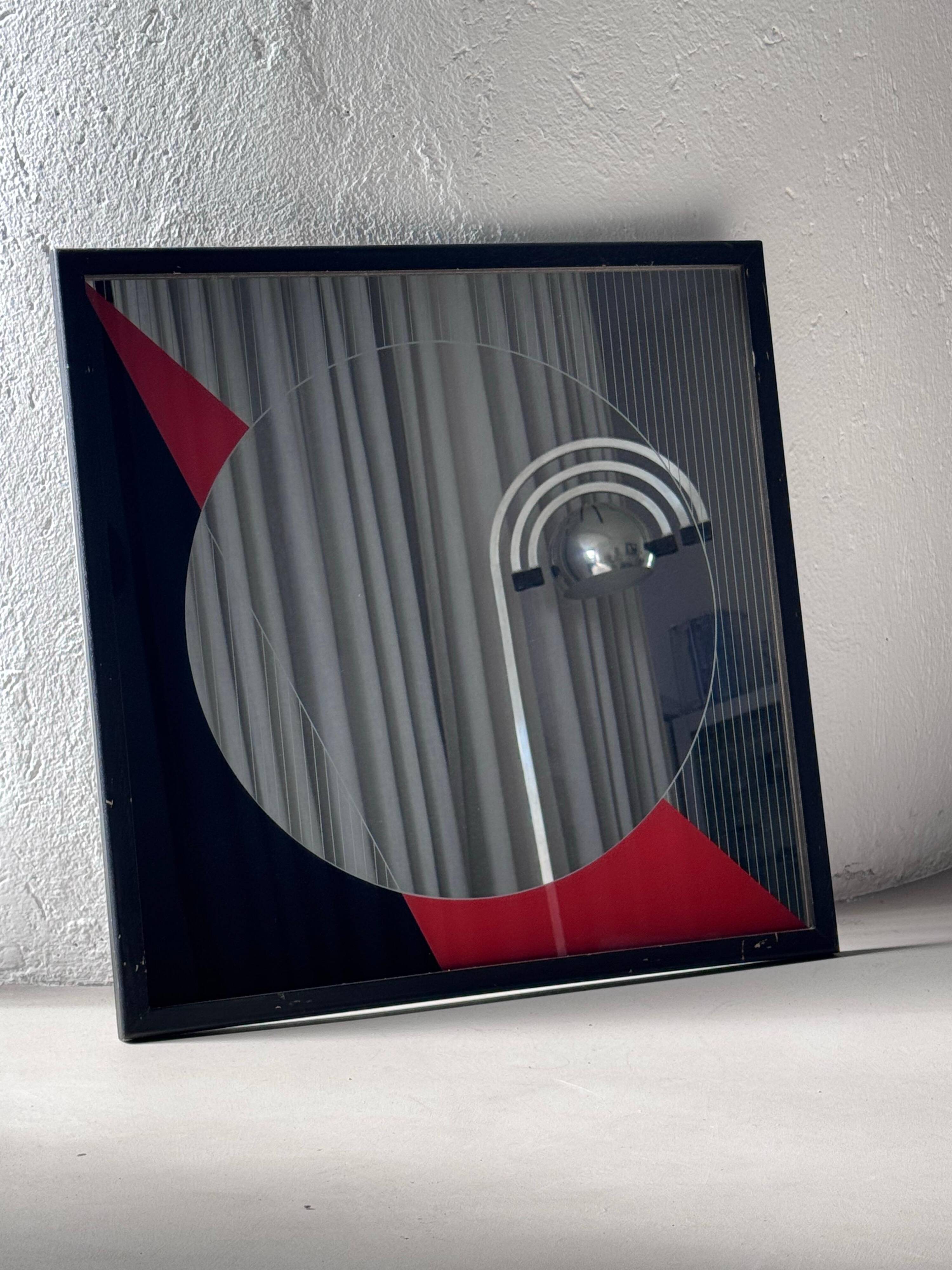 Eugenio Carmi Art Mirror 1970's Italian Decorative