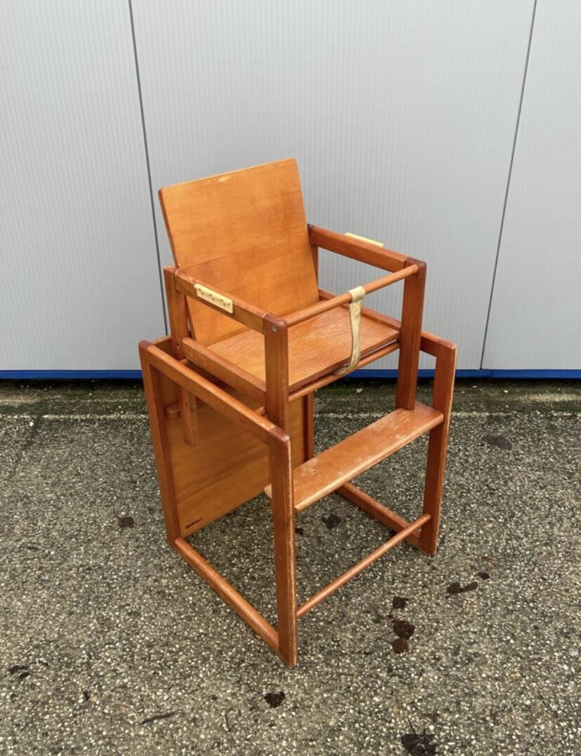 Modular wooden high chair for children