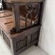 Gothic style carved oak chest bench, 19th century