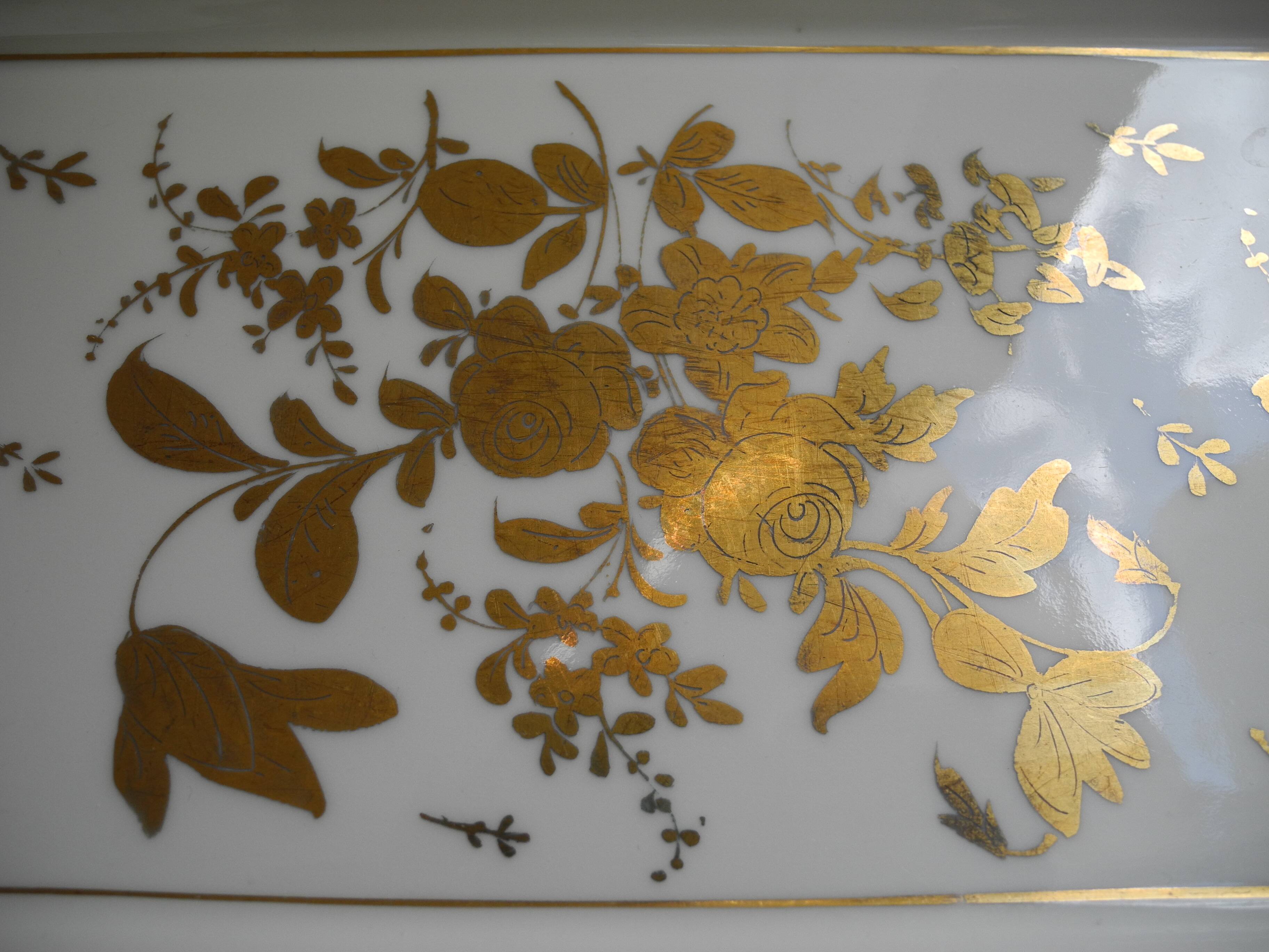 Antique earthenware cake dish gilt art table antique earthenware cake dish